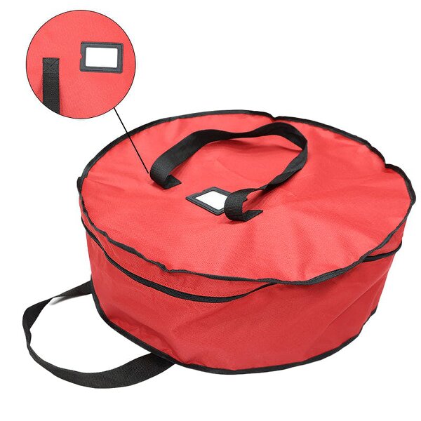 Outdoor Living Christmas Xmas Wreath Decoration Zip Up Sack Fabric Storage Bag