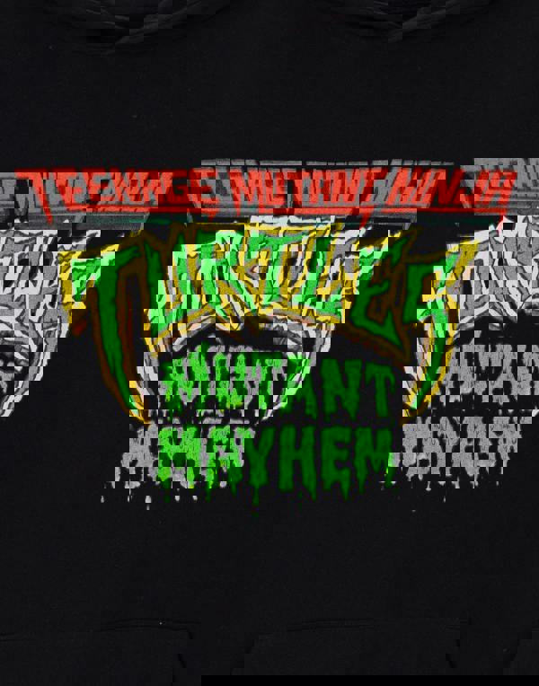 Teenage Mutant Ninja Turtles Mens Black Mutant Mayhem Logo Hoodie
