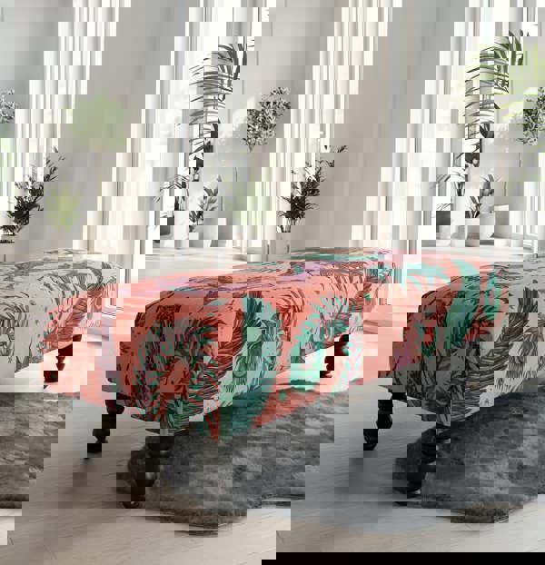 ISTOOLS Lynx Printed Fabric Footstool – Stylish Handmade Ottoman & Footrest for Home Décor