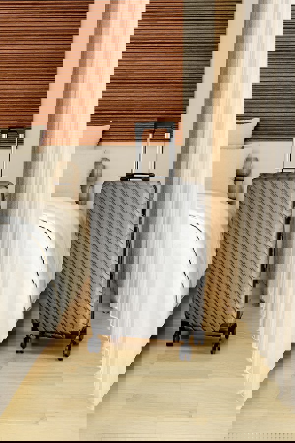 Living and Home Lightweight Hardside Travel Suitcase with Spinner Wheels, 20" Silver