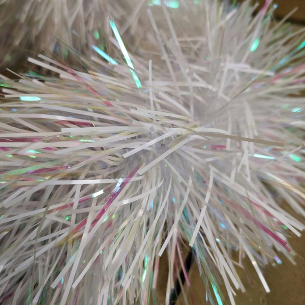 Samuel Alexander 2m x 10cm Festive Tinsel Garland Christmas Tree Decoration Iridescent White