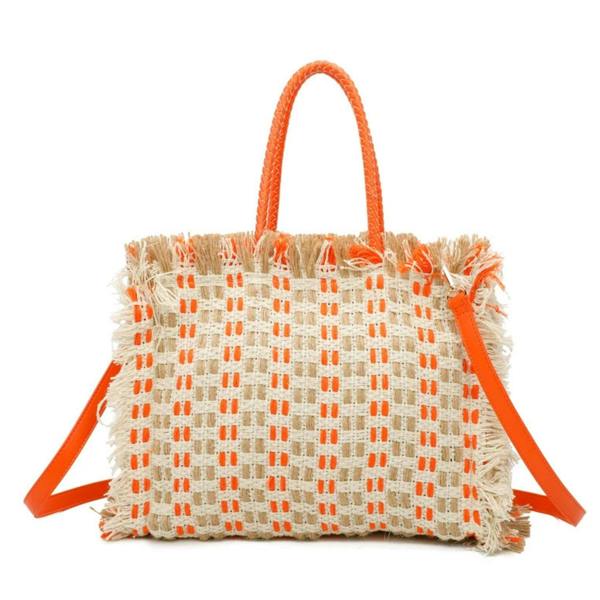 Love EMVY Woven Summer Escape Fringe Tote Bag