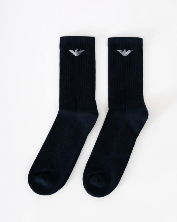 Emporio Armani 3-Pack Mens Eagle Logo Socks - Blue/Blue/Blue