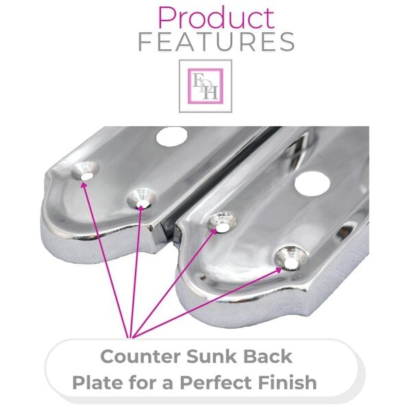 EDH Door Hardware Chrome Door Handles - Askworth Internal Door Handles with Bathroom Sash