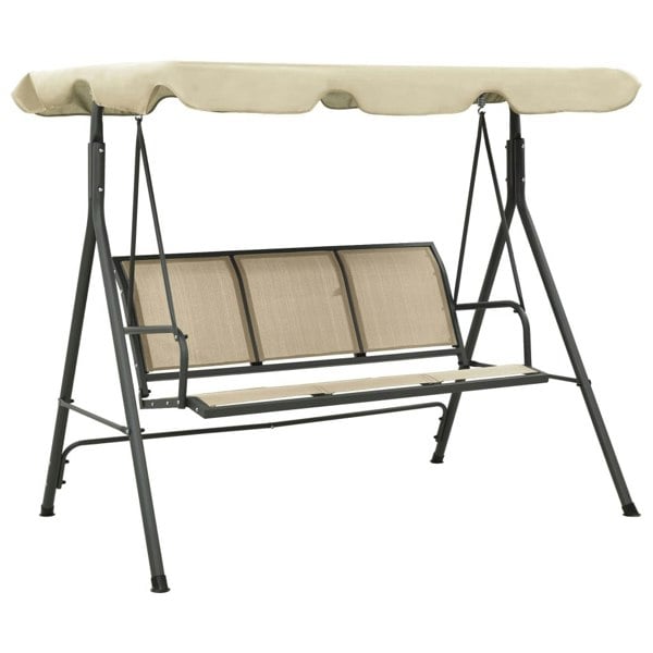 Berkfield Garden Swing Chair with Canopy Anthracite and Sand