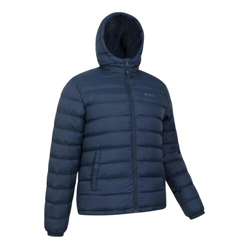 Mountain Warehouse Mens Seasons Faux Fur Lined Padded Jacket - Navy