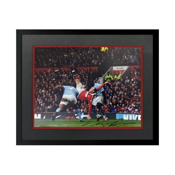 Wayne Rooney Signed Manchester United 16x12 Image Deluxe Mount Frame