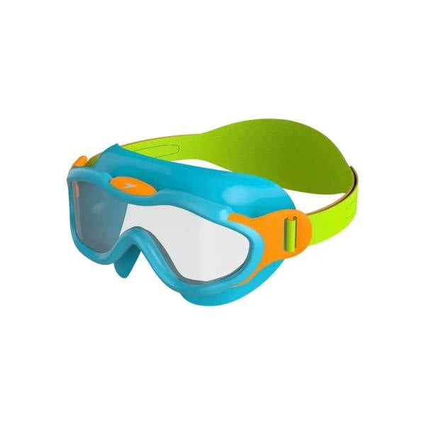 Speedo infant biofuse swim mask with blue orange goggles and clear lenses