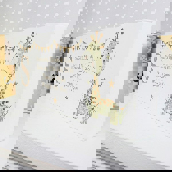 Personalised Memento Company Personalised Hessian Giraffe Wooden Mantel Decoration