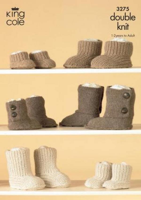 King Cole Baby Alpaca Knitting Pattern 3275, Shoes for Kids, Men, Women, 1 Year - Adult - Advanced