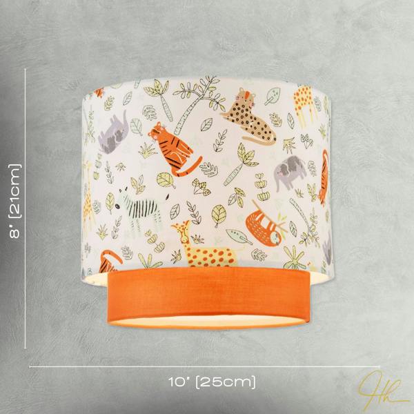 Safari Animals Childrens Pendant Light Shade with Double Tier Design Image 7