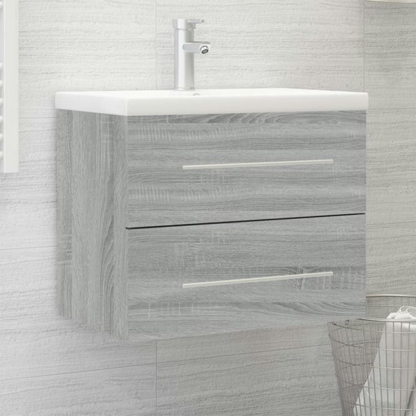 Berkfield Sink Cabinet with Built-in Basin Grey Sonoma Engineered Wood