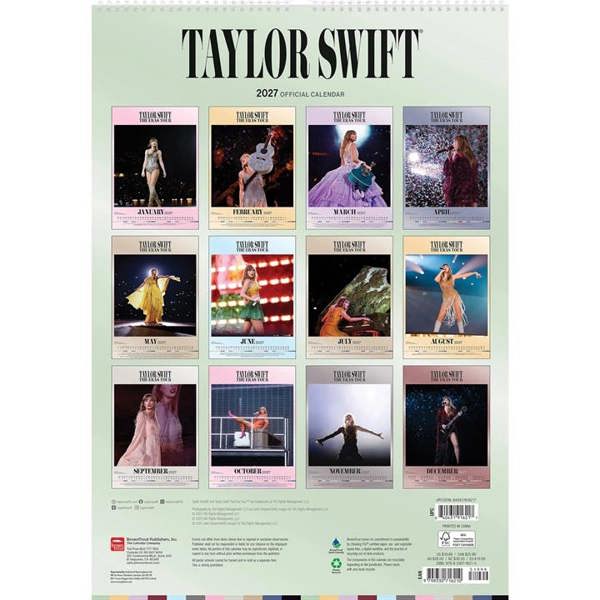 Taylor Swift A3 Calendar 2027, Wall Calendars, Month To View, Entertainment, Gift