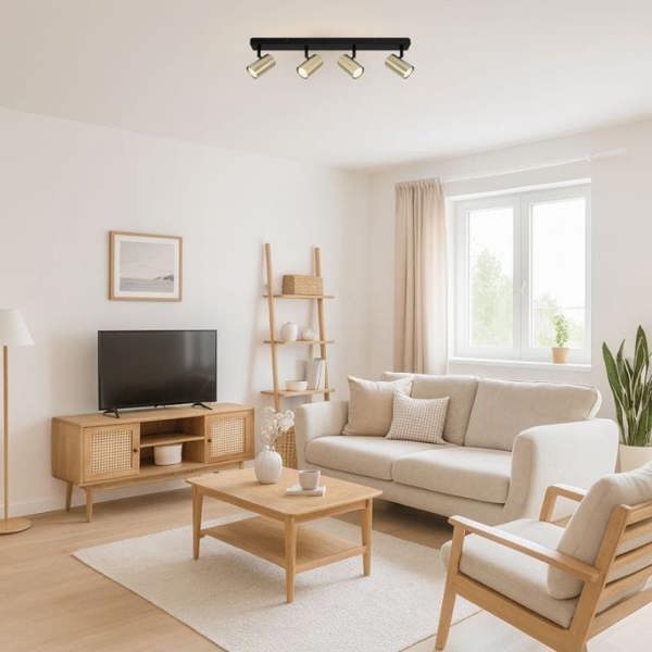 COSYLYTE Grafton 4 Light Brushed Brass Spotlight