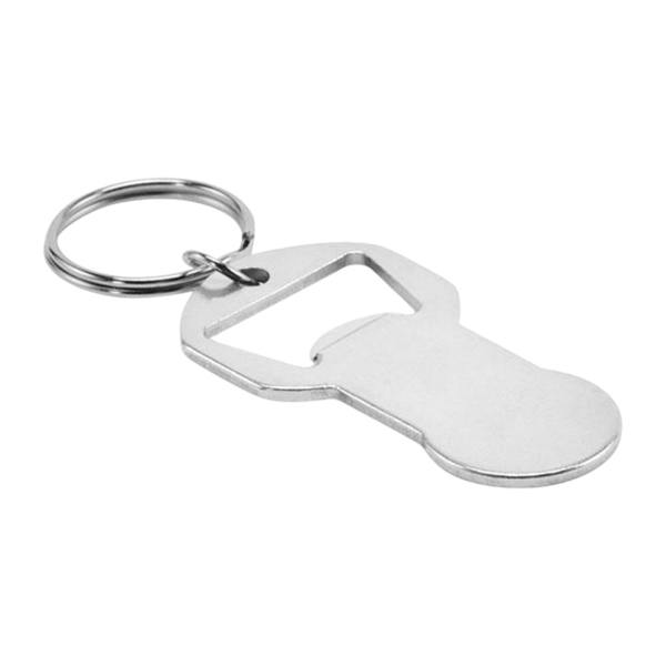 MidOcean Clave Recycled Aluminium Bottle Opener Keyring - Silver - 
