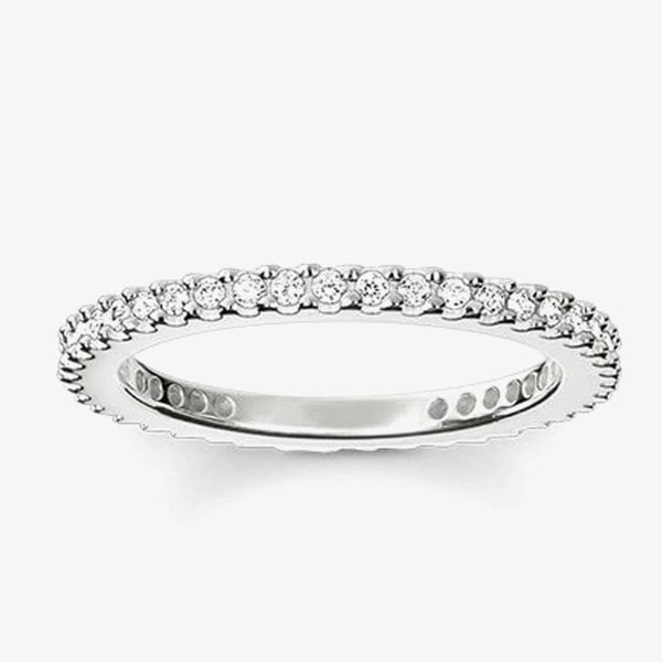 THOMAS SABO Sterling Silver Cubic Zirconia Narrow Eternity Ring TR1980-051-14-44