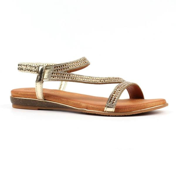 Lunar Womens Blaise II Pewter Sandals - Gold