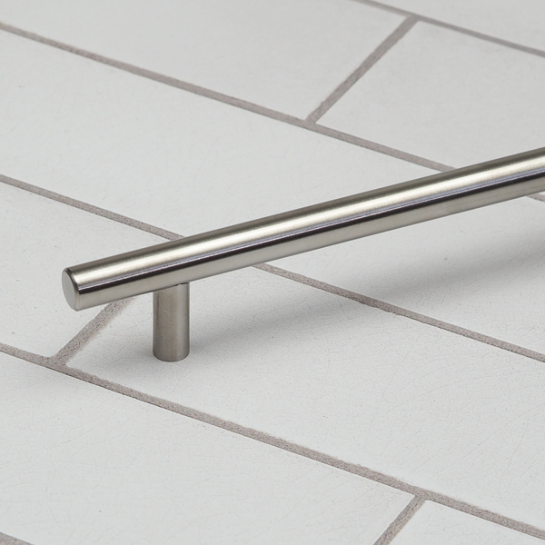 Handle & Home 256mm Brushed Nickel 12mm Diameter T-Bar Cabinet Handle
