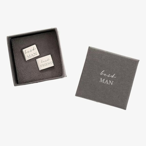 T. H. Baker Amore Chrome Plated Best Man Cufflinks AM134