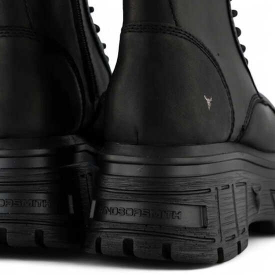 Windsorsmuth Screaming - Women's Black Mid-Calf Leather Platform Boots