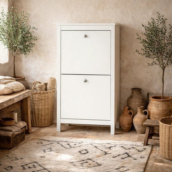 Wyld Haus Gossmere White Shoe Cabinet 2 Doors