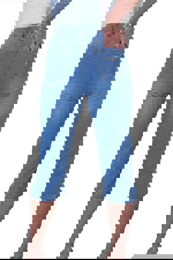 Paulo Due Womens Pull On Denim Capri Shorts