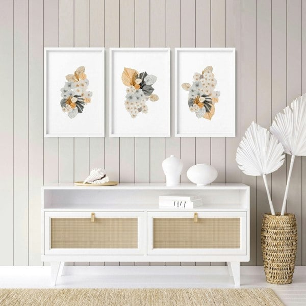 Botanical illustration wall decor | set of 3 wall art prints