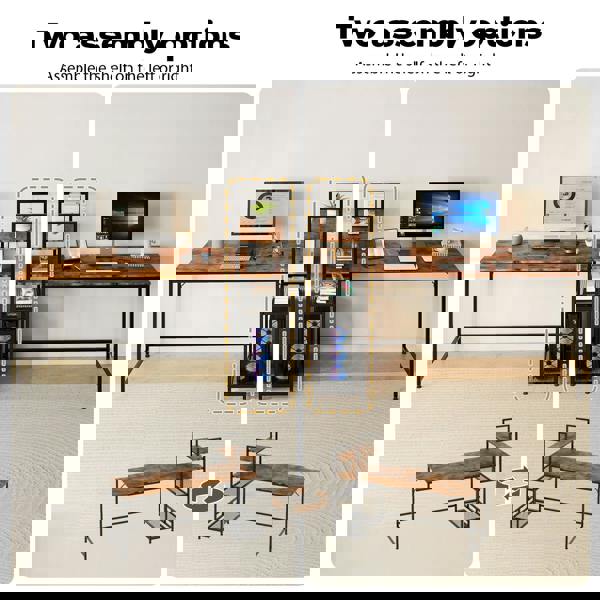 Levede Computer Desk Study Table Home Office Workstation with 4-Tier Shelf 160CM