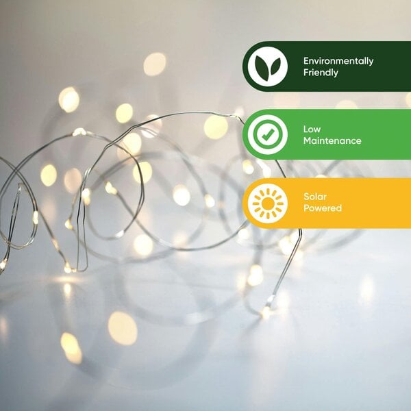 Gardenwize Pack of 2 20m Solar Fairy Lights – 100 LEDs Each