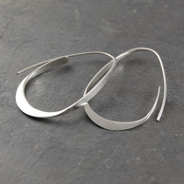 Silver Curl Hoop Earrings