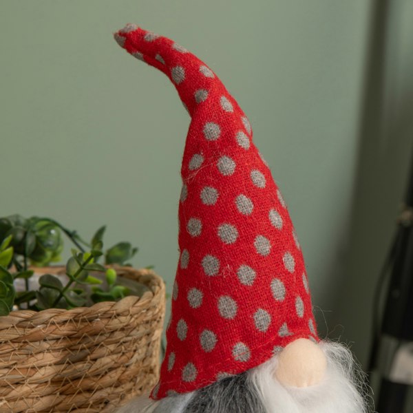 Samuel Alexander 34cm Festive Gonk Cuddly Santa Indoor Christmas Plush Decoration in Polka Dot Hat