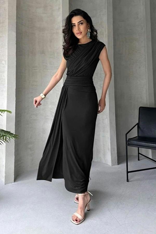 Hoxton Gal Elegant Bodycon Maxi Evening Dress
