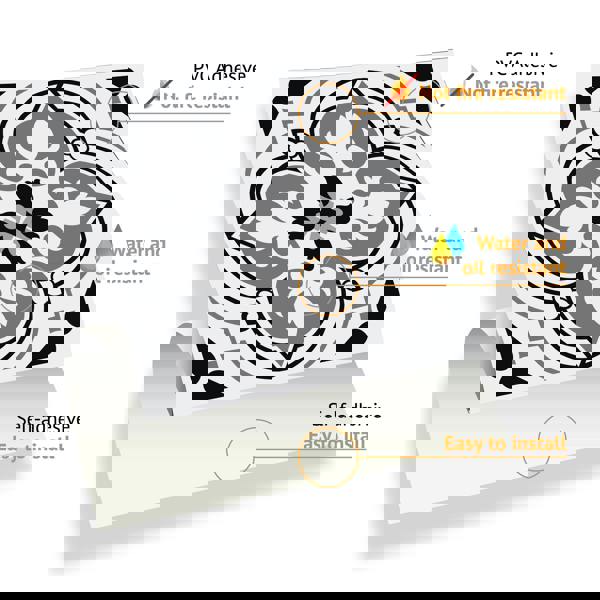 WALPLUS WT1540 - Seamless Antique Floral Tiles Design Wall Stickers Set 2 - 15 x 15 cm (6 x 6 inches) - 24 pcs