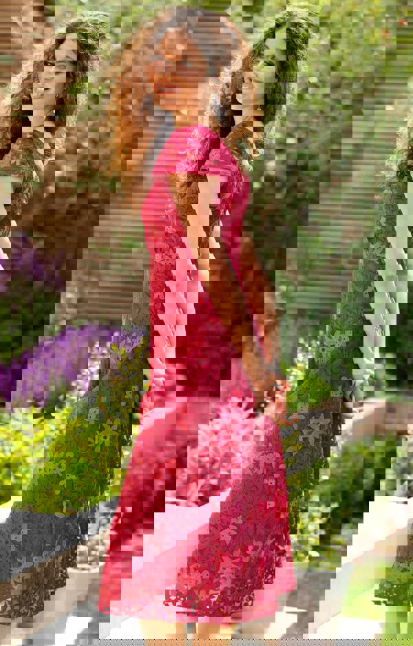 Alie Street London Charlotte Lace Dress - Azalea Red