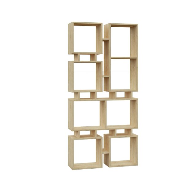 Decortie Rail Modern Tall Bookcase Shelving Unit Display Unit Freestanding Asymmetric Storage Height 167cm