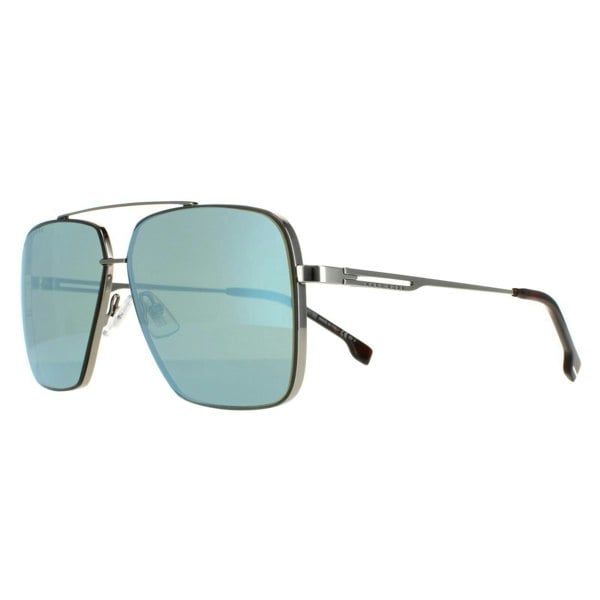Hugo Boss Sunglasses BOSS 1325/S 31Z 3U Ruthenium Havana Kaki Blue Mirror