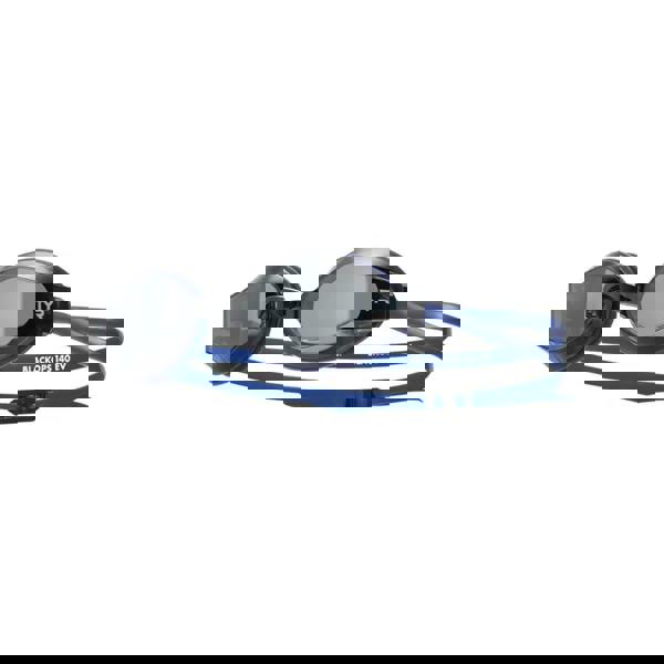 TYR Black Ops EV racing goggles with tinted lens and blue straps