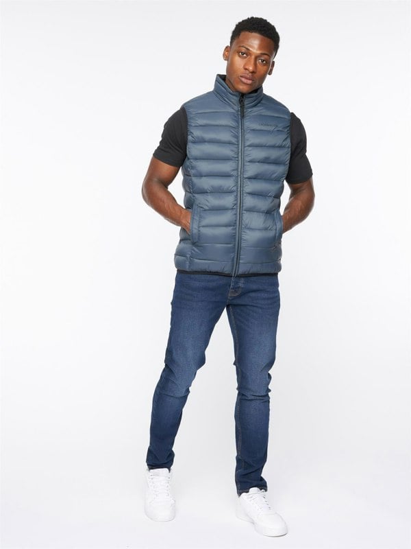 Crosshatch Gattering Gilet Denim Blue