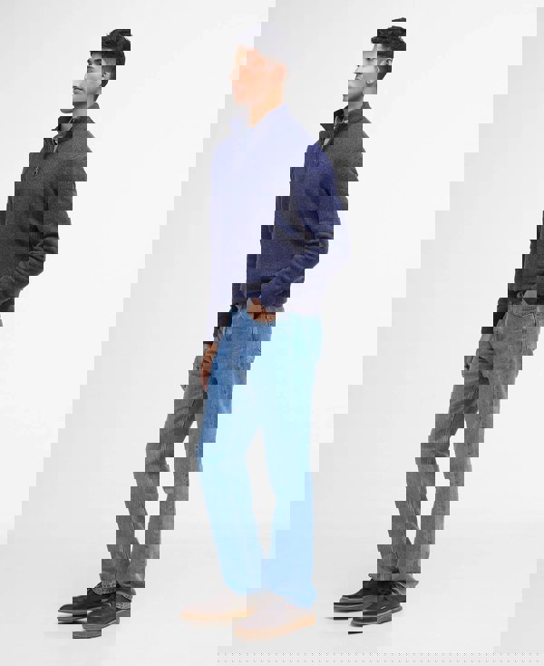 Barbour Tisbury Half Zip Knitted Jumper - Deep Blue