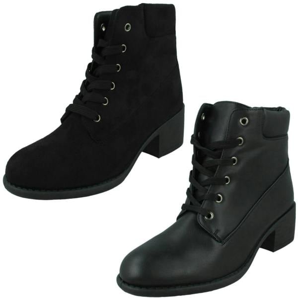 Spot On Ladies Spot On Lace Up Ankle Boot