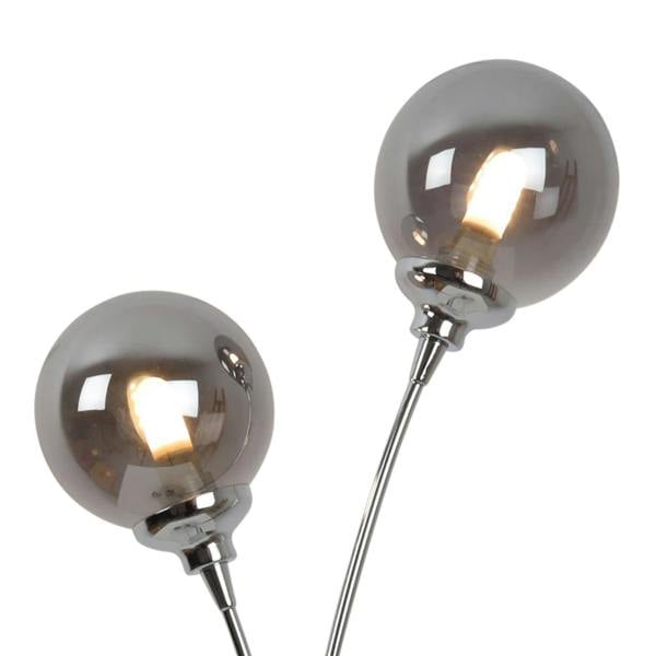 Pagazzi Lighting Bungo 2 Light Polished Chrome & Smoked Glass Table Lamp