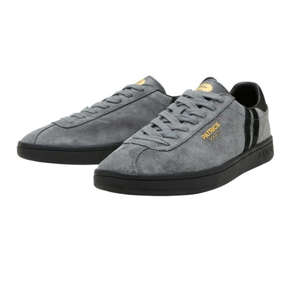 Patrick Mens Monaco Suede Cupsole Trainers - Charcoal/Black - 