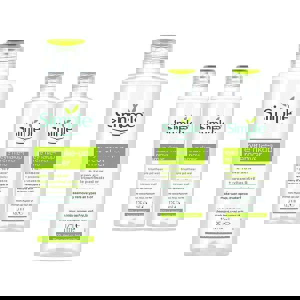 Simple Kind to Skin Eye Make-up Remover for Sensitive Skin 125ml, 3 Pack