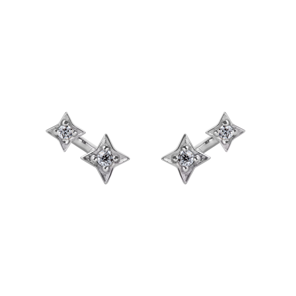 BLOOMTINE Illuminess™ Sterling Silver Shooting Star Studs