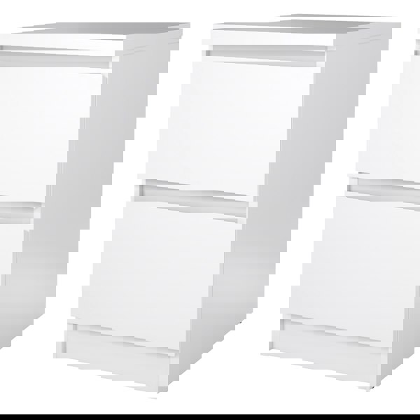 Furniture To Go Naia Bedside 2 Drawers in White high gloss