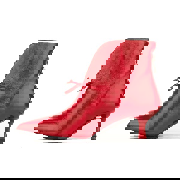 Embassy London Regent - Red - Women's Leather Ankle Boot with kitten heel