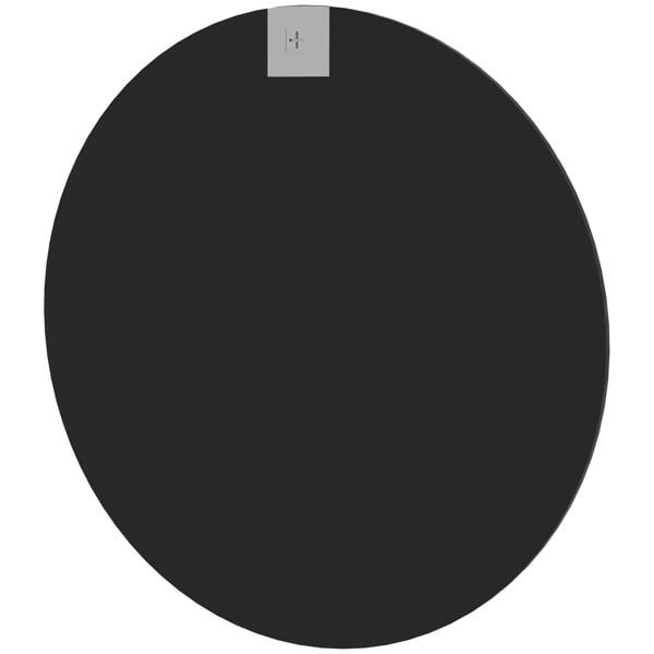 Round black mirror back or frame panel with a central hanging hardware point