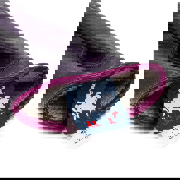 Embassy London Toasty - Purple - Women's quality purple Italian leather gloves wool lined