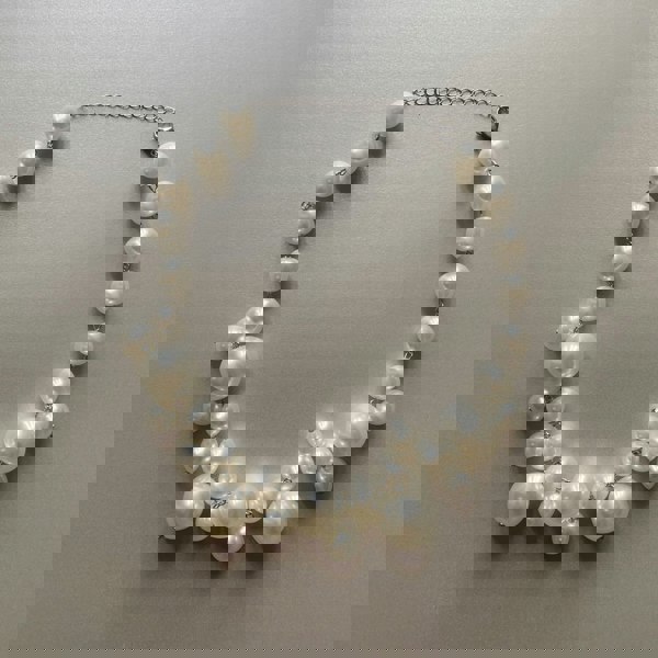 Luxe Tones Coco Multi Cluster Statement Pearl Necklace