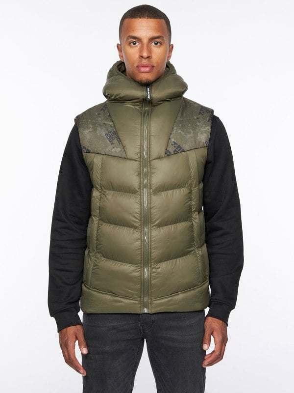 Duck and Cover Rierson Hooded Gilet Dark Olive